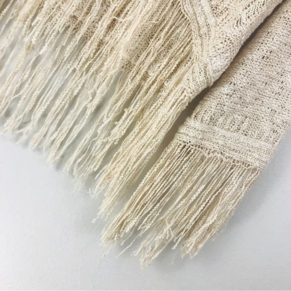 FATE Boho Distressed Knit Tiered Fringe Sweater Size Small - Picture 3 of 12